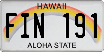 HI license plate FIN191