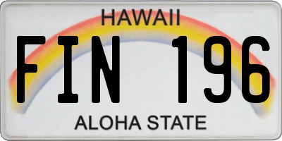 HI license plate FIN196