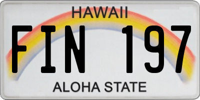 HI license plate FIN197