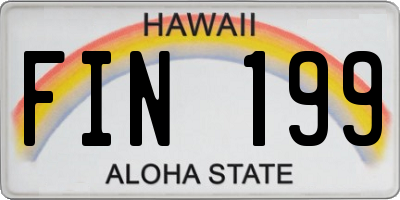 HI license plate FIN199