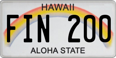 HI license plate FIN200