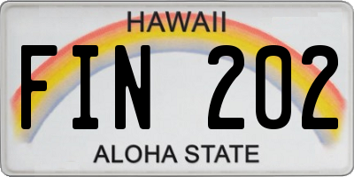 HI license plate FIN202