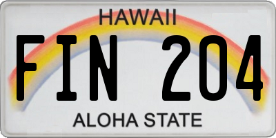 HI license plate FIN204