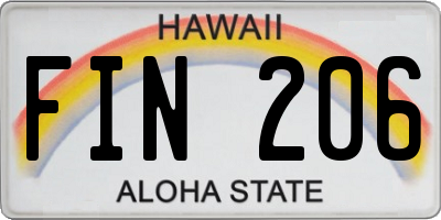HI license plate FIN206