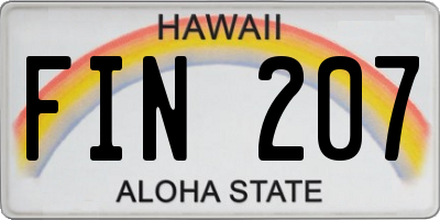 HI license plate FIN207