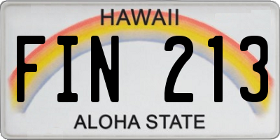 HI license plate FIN213