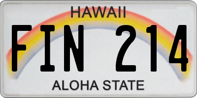 HI license plate FIN214
