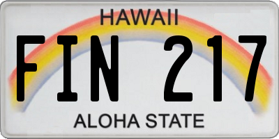 HI license plate FIN217