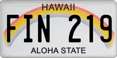 HI license plate FIN219