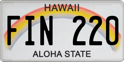 HI license plate FIN220