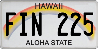 HI license plate FIN225
