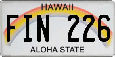 HI license plate FIN226