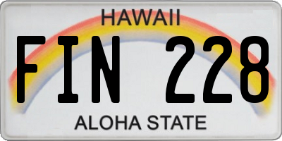HI license plate FIN228