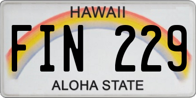 HI license plate FIN229