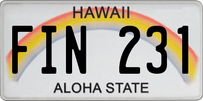 HI license plate FIN231