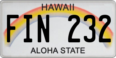 HI license plate FIN232