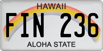 HI license plate FIN236