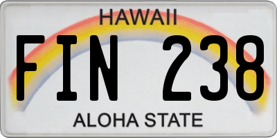 HI license plate FIN238
