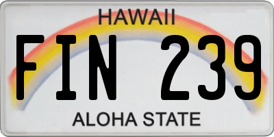 HI license plate FIN239
