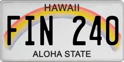 HI license plate FIN240