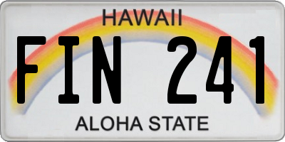 HI license plate FIN241