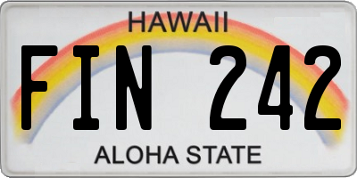 HI license plate FIN242