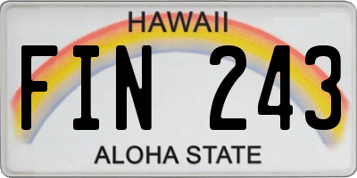 HI license plate FIN243