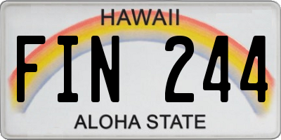 HI license plate FIN244