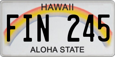 HI license plate FIN245