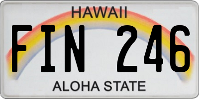 HI license plate FIN246