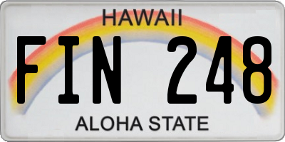 HI license plate FIN248