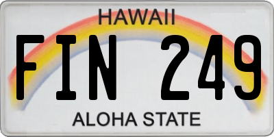 HI license plate FIN249