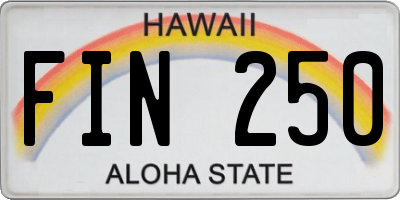 HI license plate FIN250