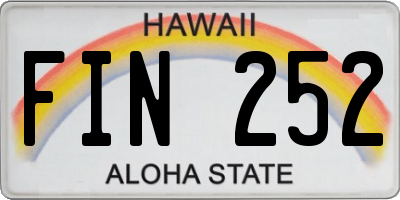 HI license plate FIN252