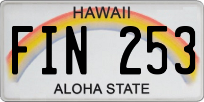 HI license plate FIN253