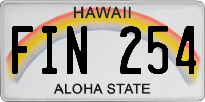 HI license plate FIN254