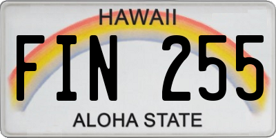 HI license plate FIN255