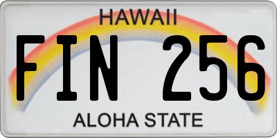 HI license plate FIN256