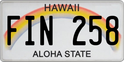 HI license plate FIN258
