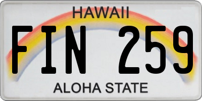 HI license plate FIN259