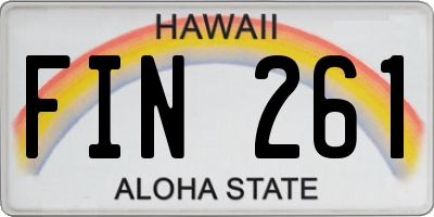 HI license plate FIN261