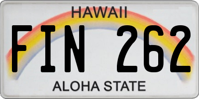 HI license plate FIN262