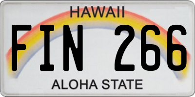 HI license plate FIN266