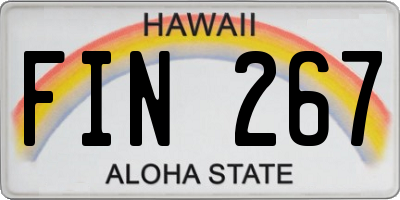 HI license plate FIN267