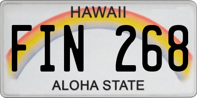 HI license plate FIN268