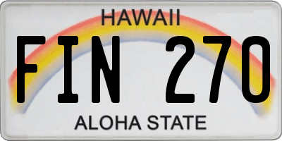 HI license plate FIN270