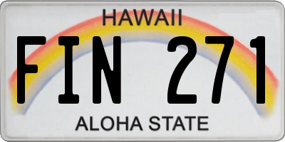 HI license plate FIN271