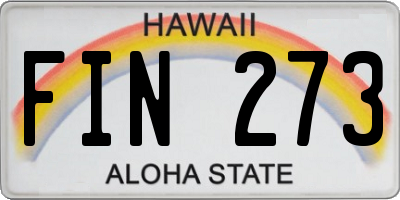 HI license plate FIN273
