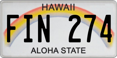 HI license plate FIN274