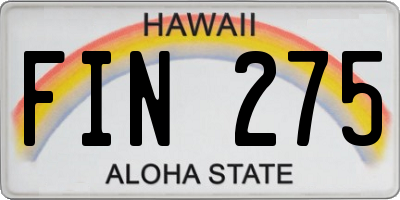 HI license plate FIN275
